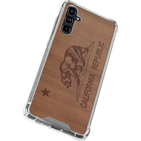 California Wood Flag Galaxy A54 5G Clear Case