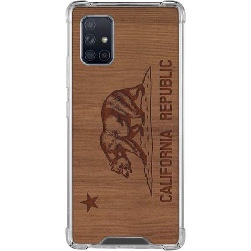 California Wood Flag Galaxy A71 5G Clear Case