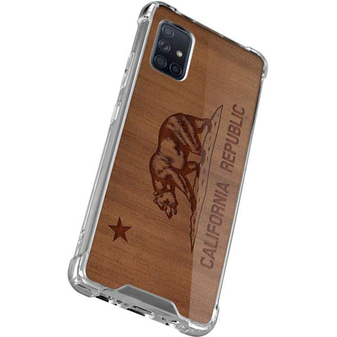California Wood Flag Galaxy A71 5G Clear Case