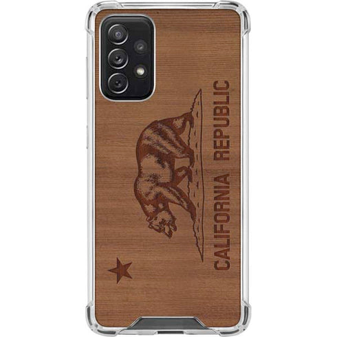 California Wood Flag Galaxy A72 5G Clear Case