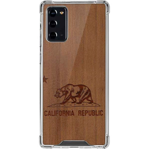 California Wood Flag Galaxy Note20 5G Clear Case