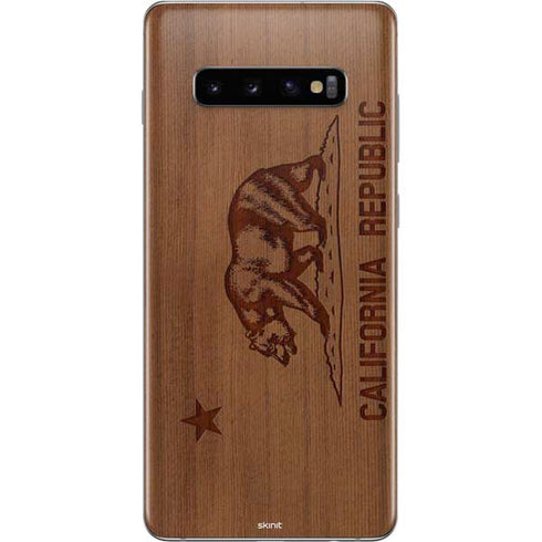 California Wood Flag Galaxy S10 Plus Skin
