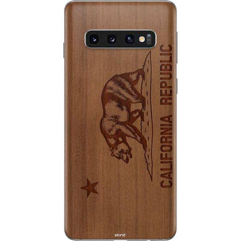 California Wood Flag Galaxy S10 Skin