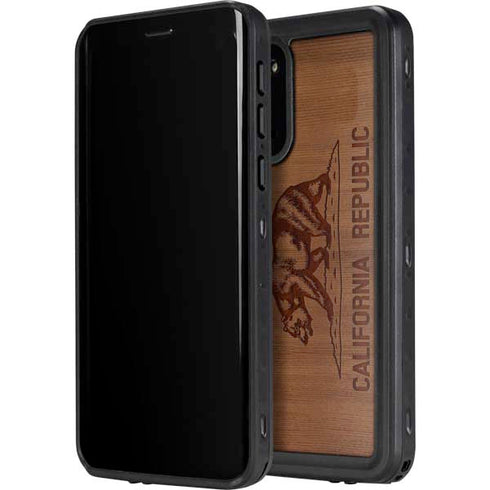 California Wood Flag Galaxy S20 Waterproof Case