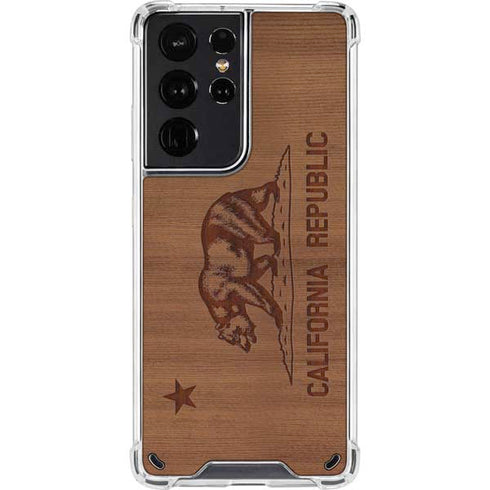 California Wood Flag Galaxy S21 Ultra 5G Clear Case