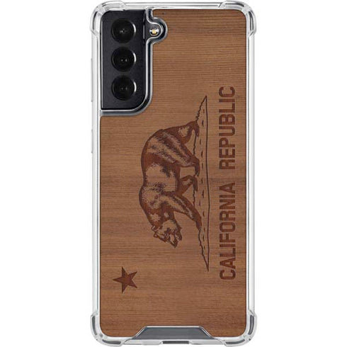 California Wood Flag Galaxy S22 Clear Case