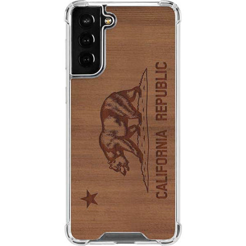 California Wood Flag Galaxy S22 Plus Clear Case