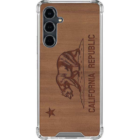 California Wood Flag Galaxy S23 FE Clear Case