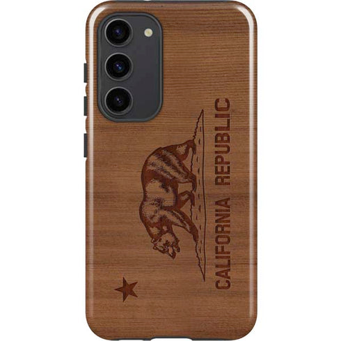 California Wood Flag Galaxy S23 Plus Pro Case