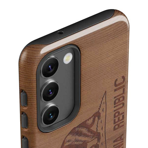 California Wood Flag Galaxy S23 Plus Pro Case