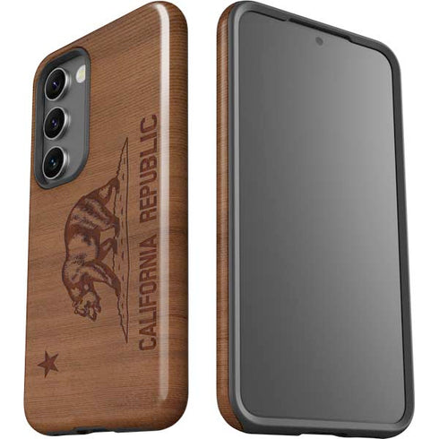 California Wood Flag Galaxy S23 Plus Pro Case