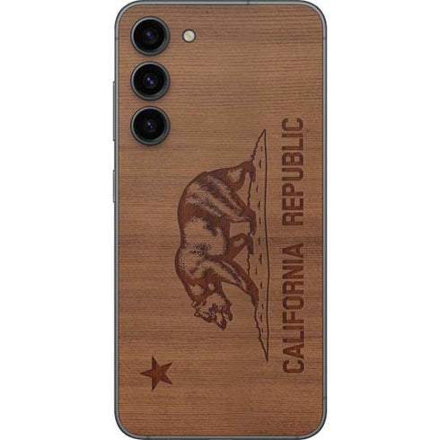 California Wood Flag Galaxy S23 Plus Skin