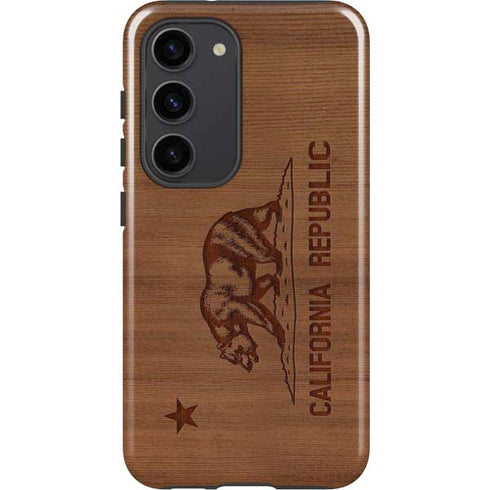 California Wood Flag Galaxy S23 Pro Case