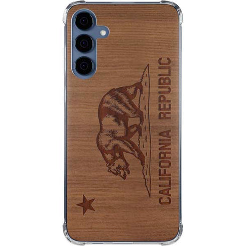 California Wood Flag Galaxy S24 Clear Case