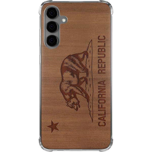 California Wood Flag Galaxy S24 Plus Clear Case