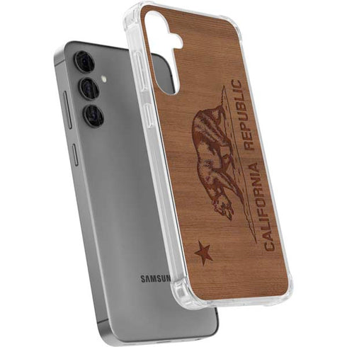 California Wood Flag Galaxy S24 Plus Clear Case
