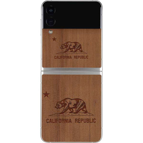 California Wood Flag Galaxy Z Flip3 5G Skin