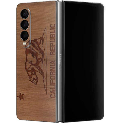California Wood Flag Galaxy Z Fold4 5G Skin