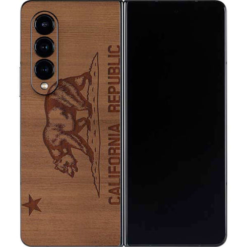California Wood Flag Galaxy Z Fold4 5G Skin