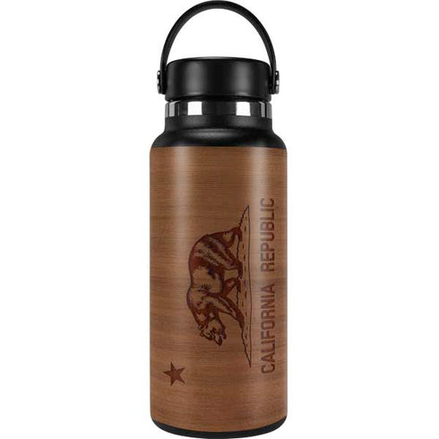 California Wood Flag Hydro Flask 32oz Wide Mouth Skin