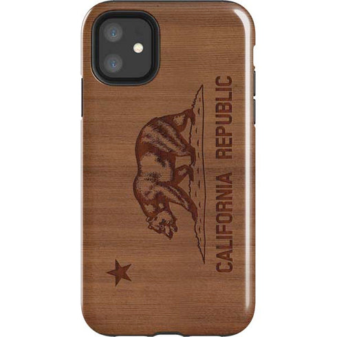 California Wood Flag iPhone 11 Impact Case