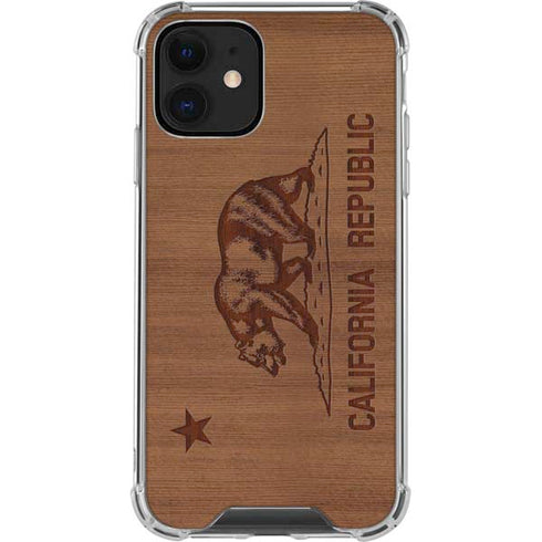 California Wood Flag iPhone 12 Clear Case