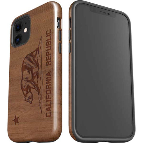California Wood Flag iPhone 12 Impact Case