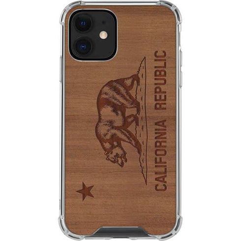 California Wood Flag iPhone 12 Mini Clear Case