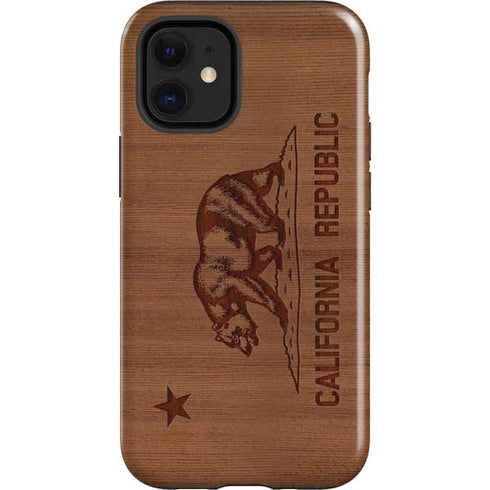 California Wood Flag iPhone 12 Mini Impact Case