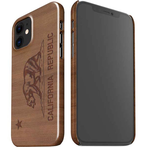 California Wood Flag iPhone 12 Mini Lite Case
