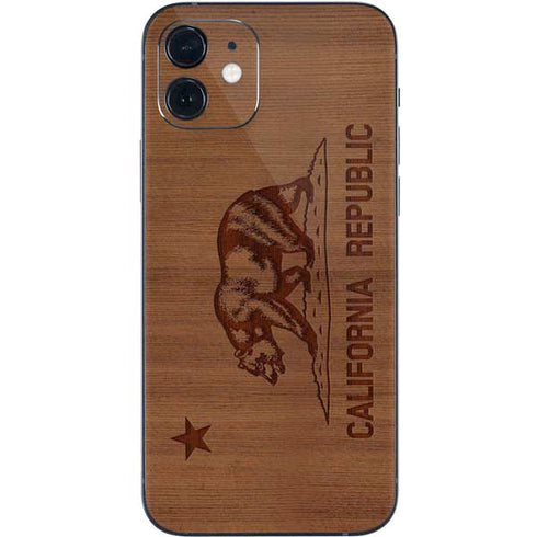 California Wood Flag iPhone 12 Mini Skin