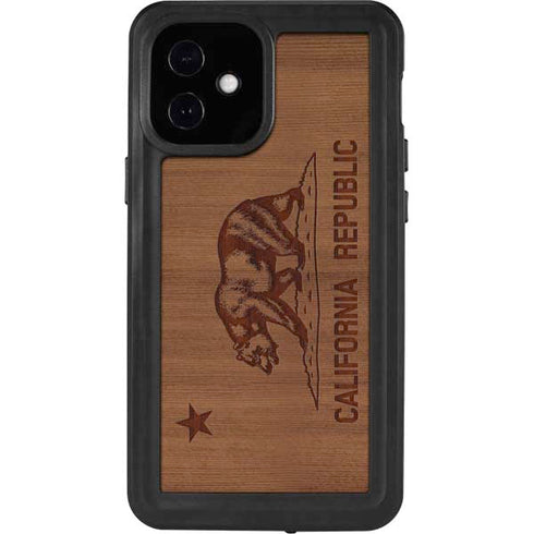 California Wood Flag iPhone 12 Mini Waterproof Case
