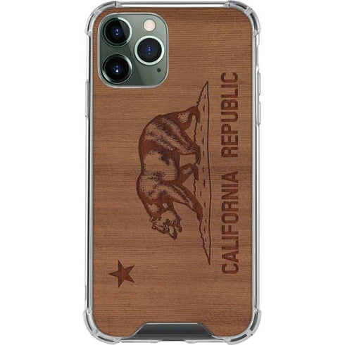 California Wood Flag iPhone 12 Pro Clear Case