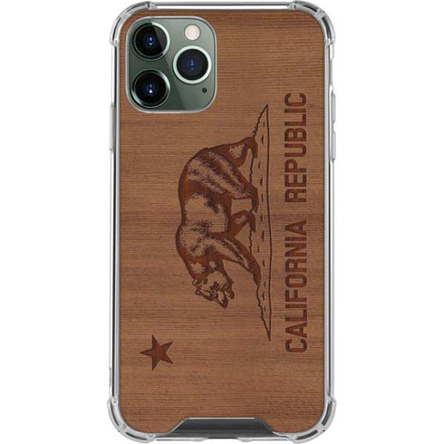 California Wood Flag iPhone 12 Pro Max Clear Case