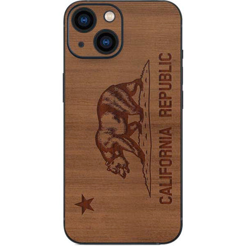 California Wood Flag iPhone 13 Mini Skin