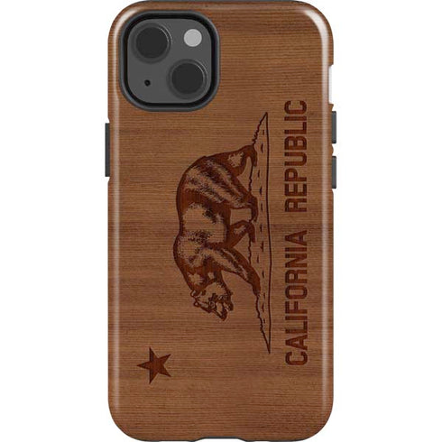 California Wood Flag iPhone 15 Impact Case