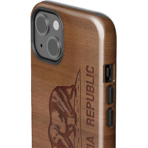 California Wood Flag iPhone 15 Impact Case
