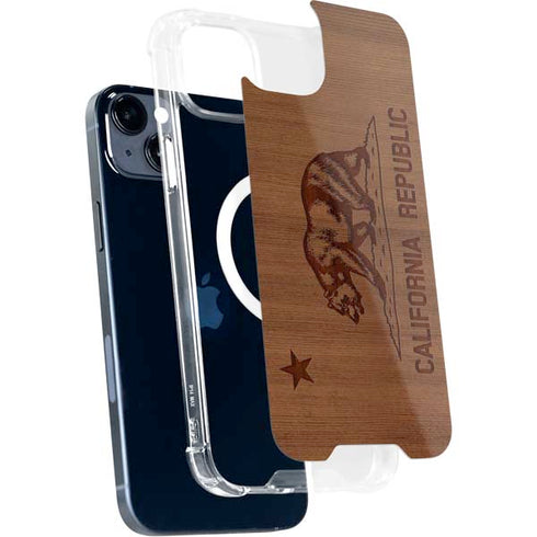 California Wood Flag iPhone 15 Plus MagSafe Case