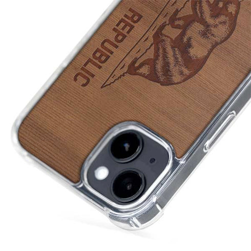 California Wood Flag iPhone 15 Plus MagSafe Case