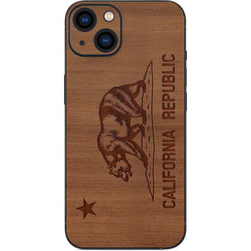 California Wood Flag iPhone 14 Plus Skin