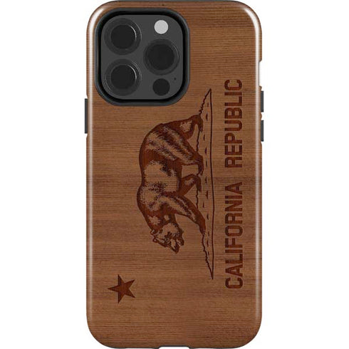 California Wood Flag iPhone 15 Pro Impact Case