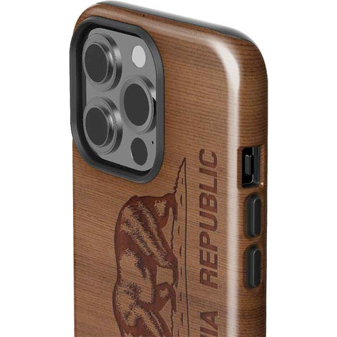 California Wood Flag iPhone 15 Pro Impact Case
