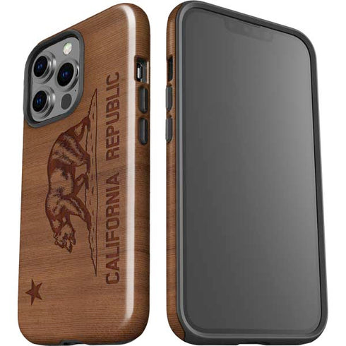 California Wood Flag iPhone 14 Pro Impact Case