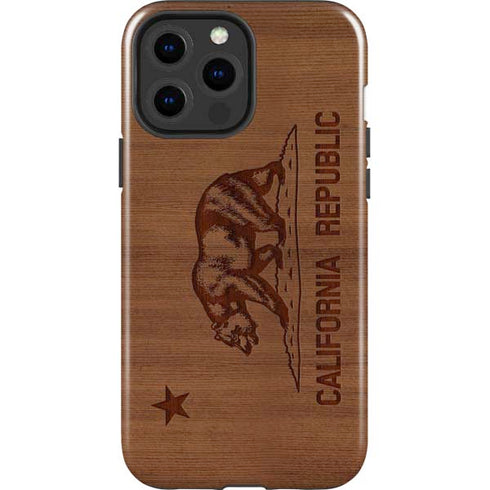 California Wood Flag iPhone 15 Pro Max Impact Case