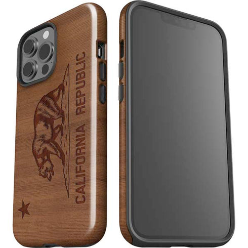 California Wood Flag iPhone 15 Pro Max Impact Case