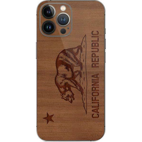 California Wood Flag iPhone 14 Pro Max Skin