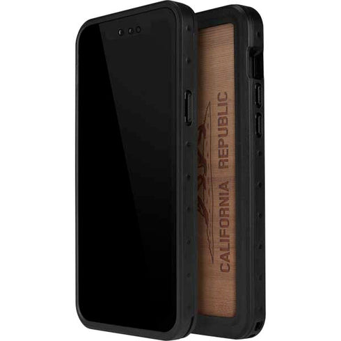 California Wood Flag iPhone 14 Pro Max Waterproof Case