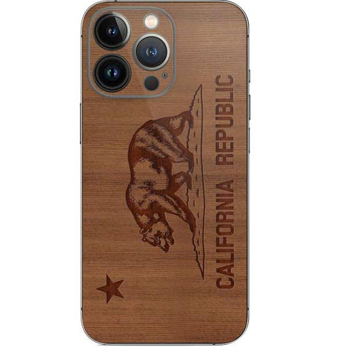California Wood Flag iPhone 14 Pro Skin
