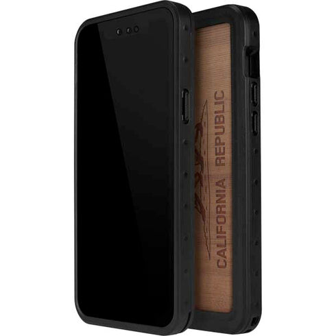 California Wood Flag iPhone 15 Plus Waterproof Case