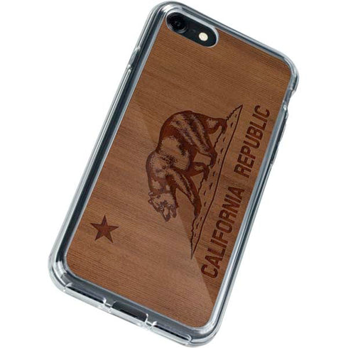 California Wood Flag iPhone SE (2nd & 3rd Gen) Clear Case